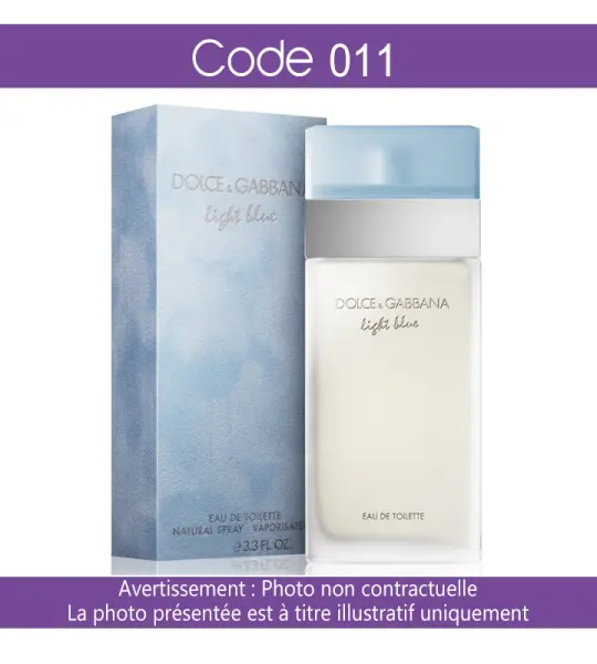 Parfum Chogan Code : 011 Inspiré de Light Blue par Dolce & Gabbana